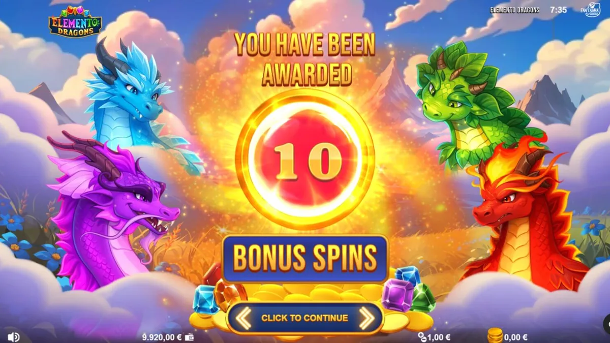 Elemento Dragons سلاٹ گیم کا جادوئی اور متحرک انٹرفیس