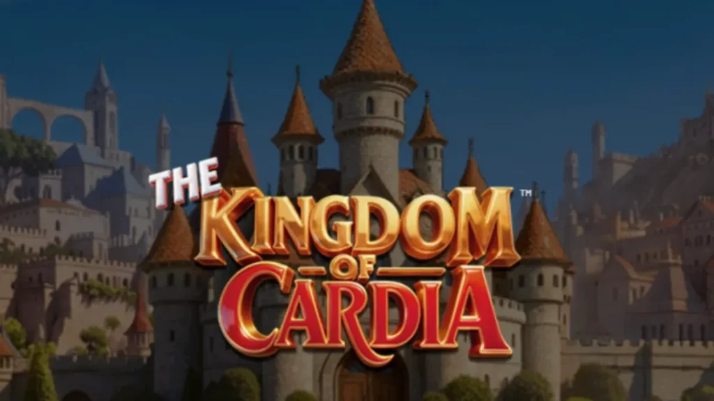 The Kingdom of Cardia slot game interface showing fantasy garden theme
